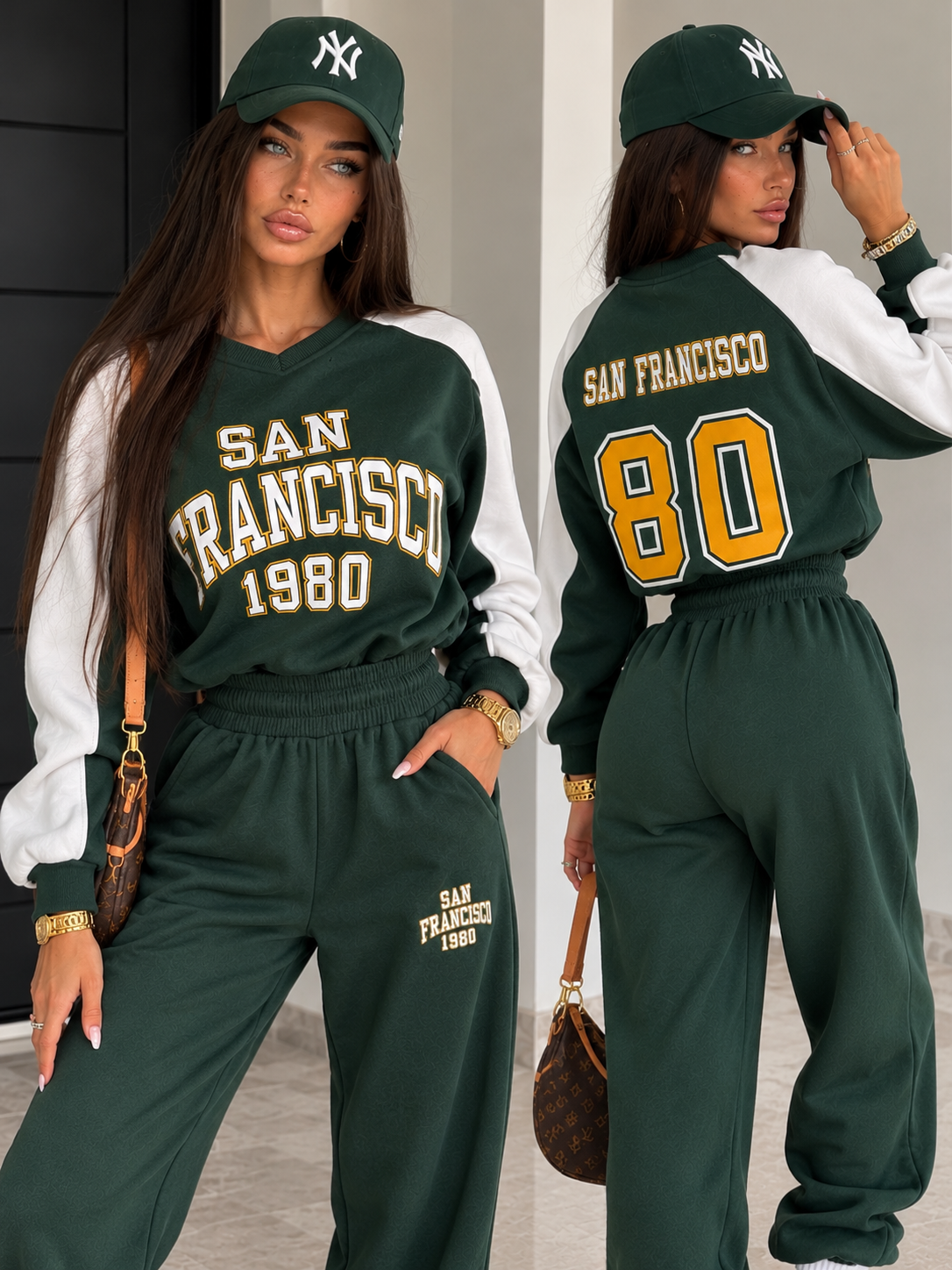 Completo Tuta San Francisco 1980 Bicolor – Verde Bosco e Bianco - R.a. Boutique