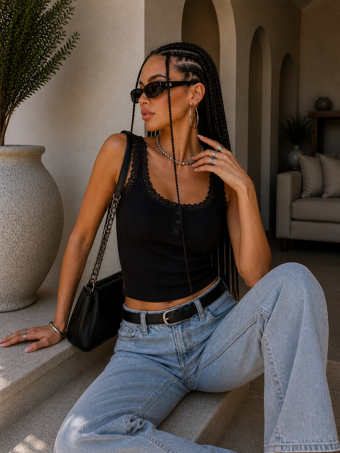 Top Lace Basic con bottoncini - R.a. Boutique