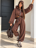 Completo Urban Zip con Pantalone Balloon e Cintura Inclusa – Marrone - R.a. Boutique