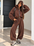 Completo Urban Zip con Pantalone Balloon e Cintura Inclusa – Marrone - R.a. Boutique