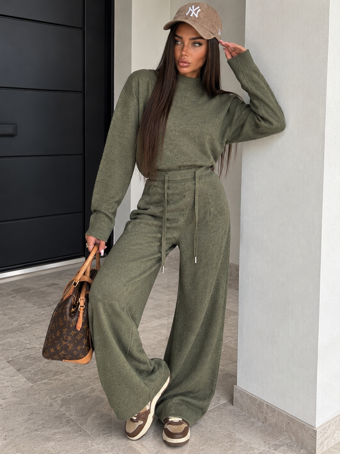 Completo Soft Winter in Maglia con Pantalone – Verde Oliva - R.a. Boutique