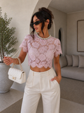 Blusa in Pizzo con Collo Gioiello - R.a. Boutique