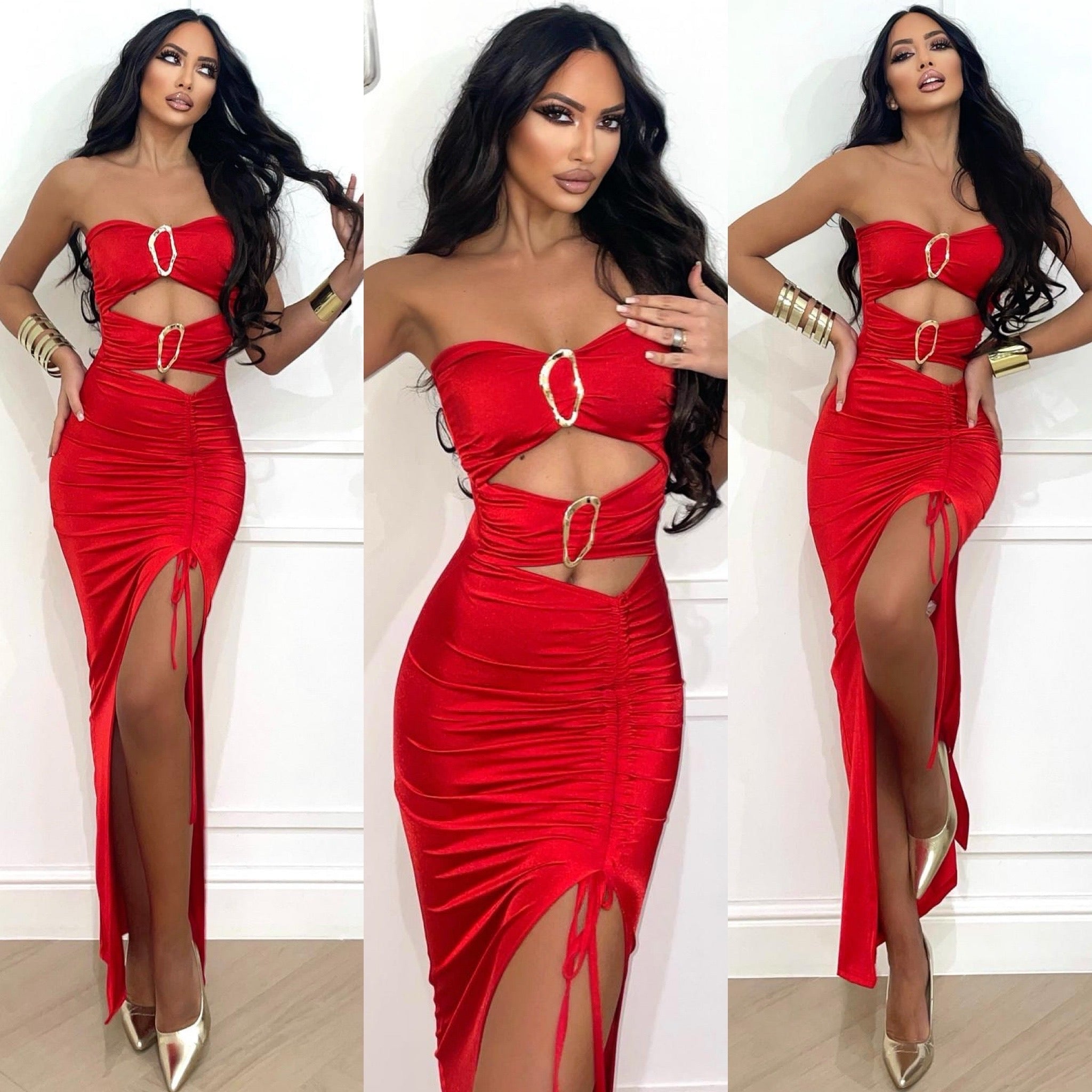 Abito a fascia con gioiello vari colori - R.a. Boutique