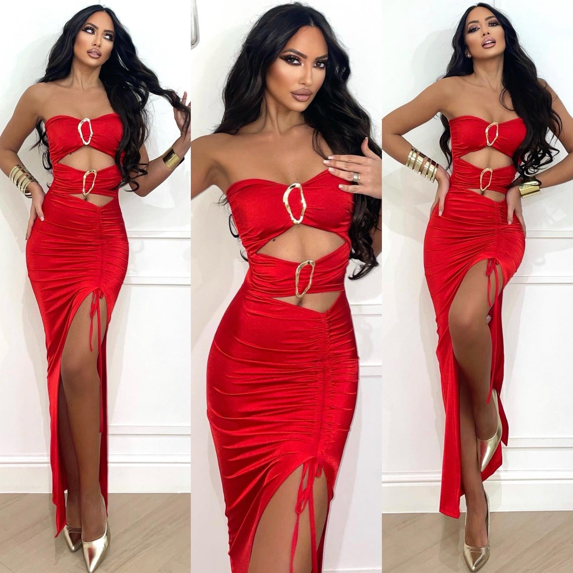 Abito a fascia con gioiello vari colori - R.a. Boutique