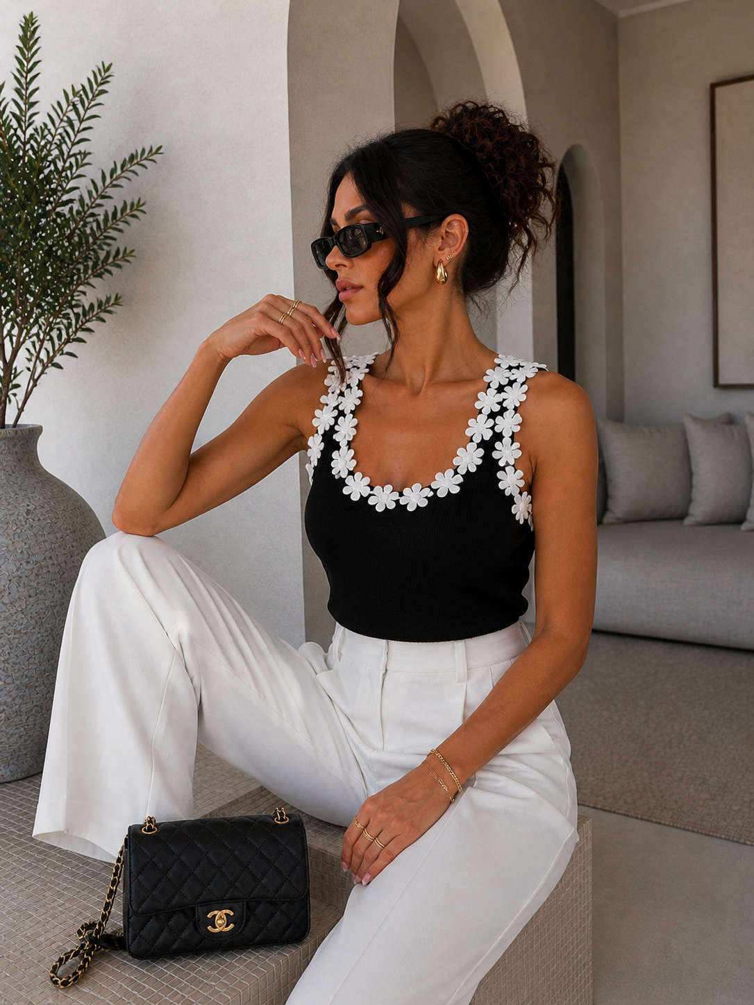 Canotta flowers Basic - R.a. Boutique