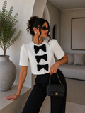 Giacca crop con fiocchi bianco nero - R.a. Boutique