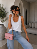 Top smanicato a zig zag con pizzo - R.a. Boutique