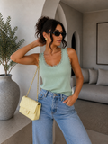 Top smanicato a zig zag con pizzo - R.a. Boutique