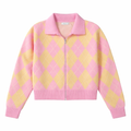 Cardigan Candy Argyle Zip - R.a. Boutique