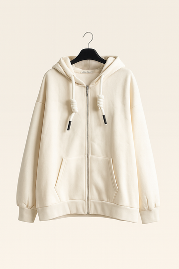 Felpa beige con zip - R.a. Boutique