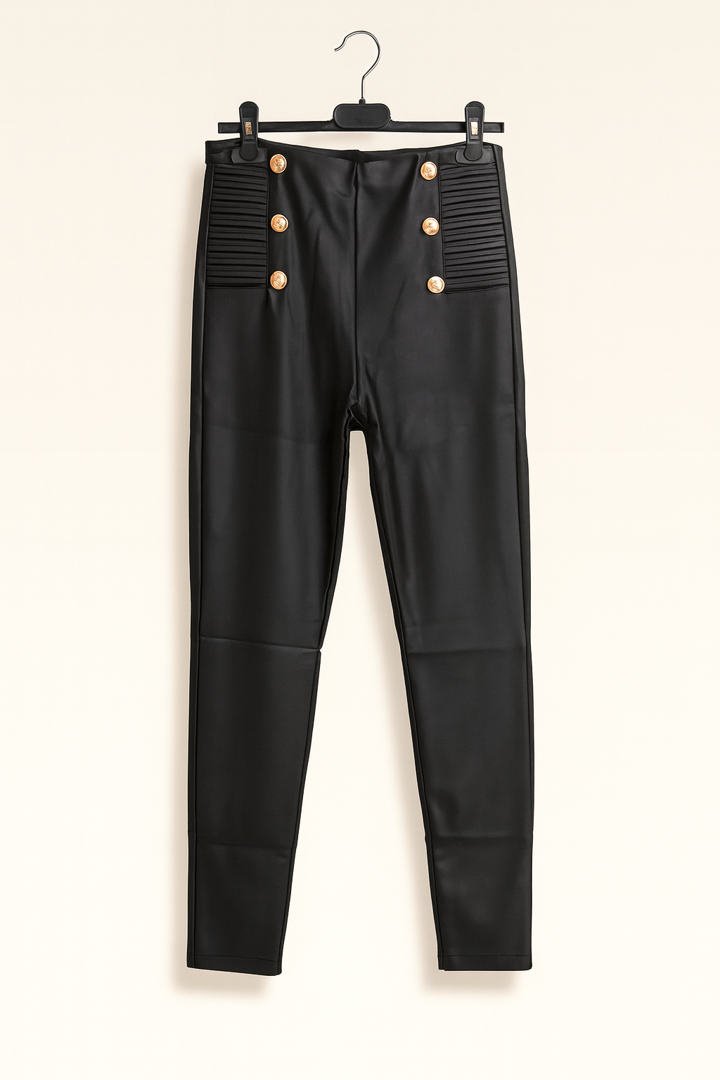 Pantalone in ecopelle con bottoni oro - R.a. Boutique