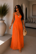 Abito con stella e tulle arancio - R.a. Boutique