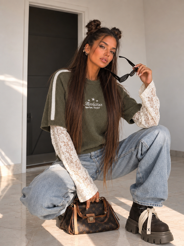 Maglia Manhattan con Maniche in Pizzo