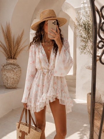 Abito tutina Floral Chiffon - R.a. Boutique