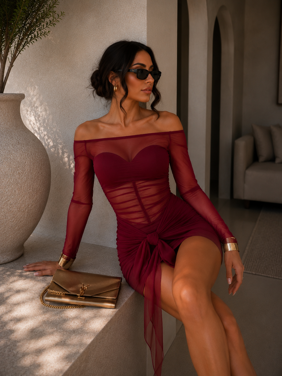 Abito in velo rosso - R.a. Boutique
