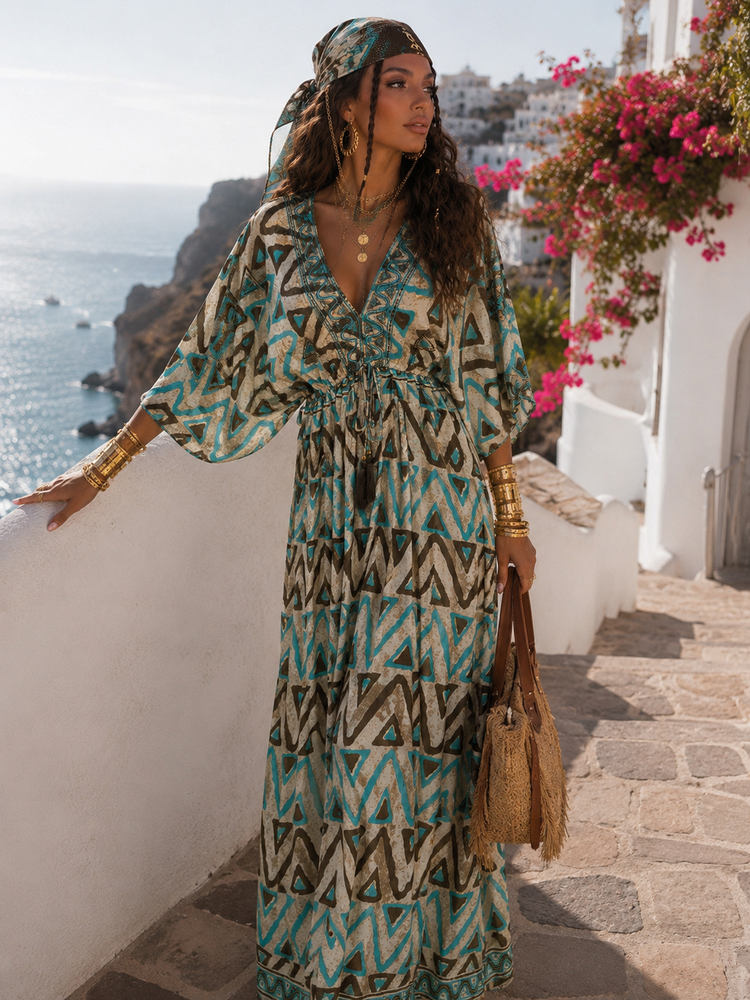 Abito Boho Chic Sahara in seta - R.a. Boutique