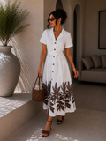 Abito con ricamo floreale in basso e cintura in vita - R.a. Boutique
