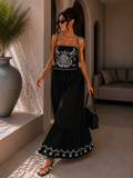 Abito lungo boho chic ricamato - R.a. Boutique