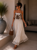 Abito lungo boho chic ricamato - R.a. Boutique