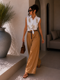 Pantalone in viscosa con cintura - R.a. Boutique