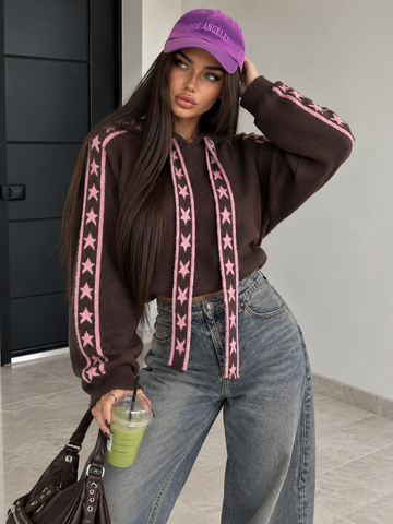 Felpa Star Mood con Cappuccio e Dettagli a Stelle