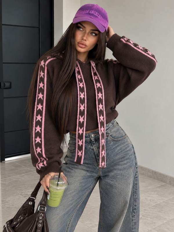 Felpa Star Mood con Cappuccio e Dettagli a Stelle