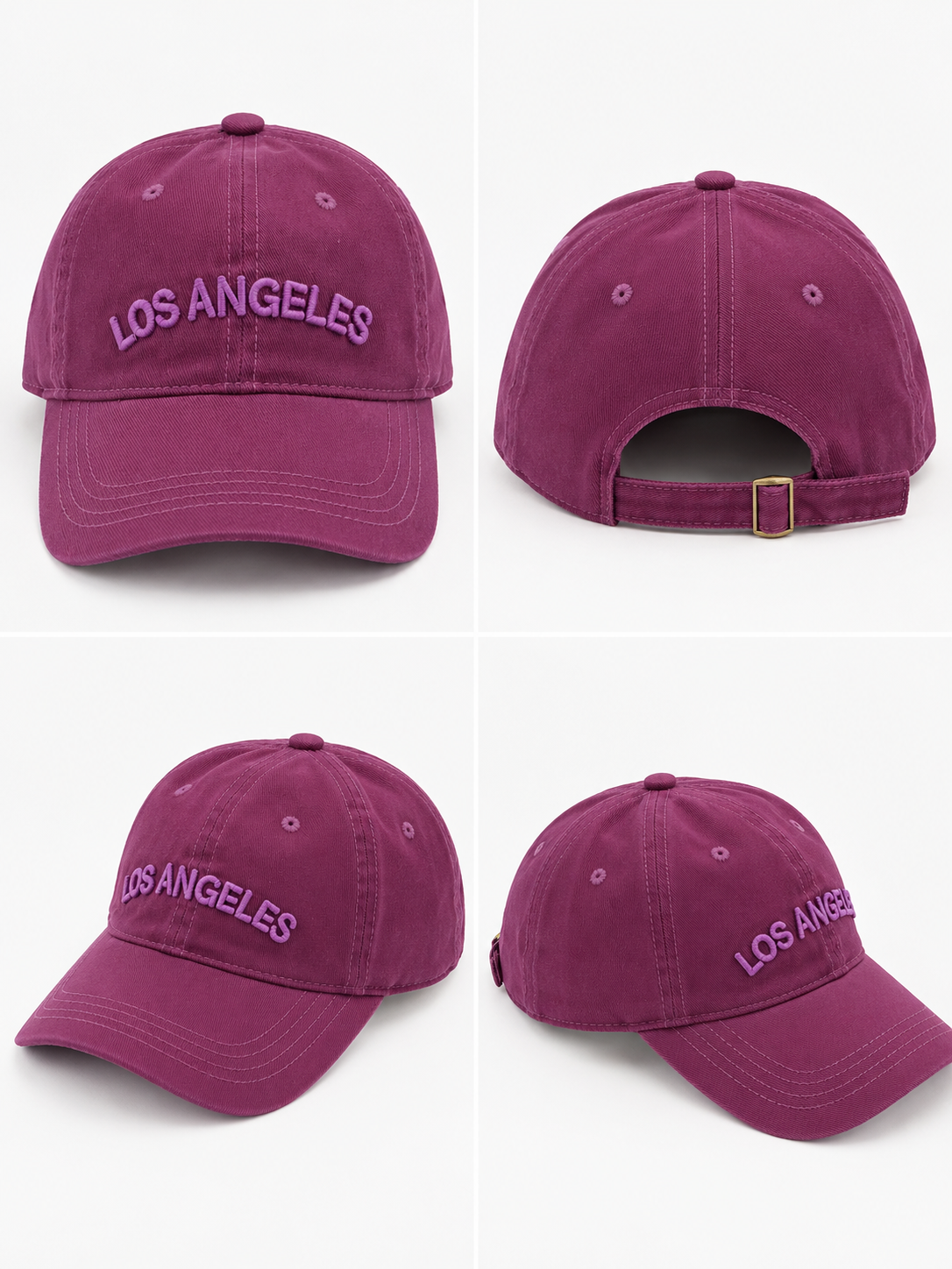 Cappello Baseball Los Angeles con Ricamo 3D – Viola