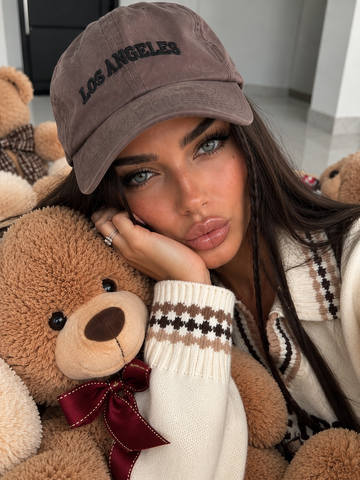 Cappello Baseball Los Angeles con Ricamo 3D – Tortora