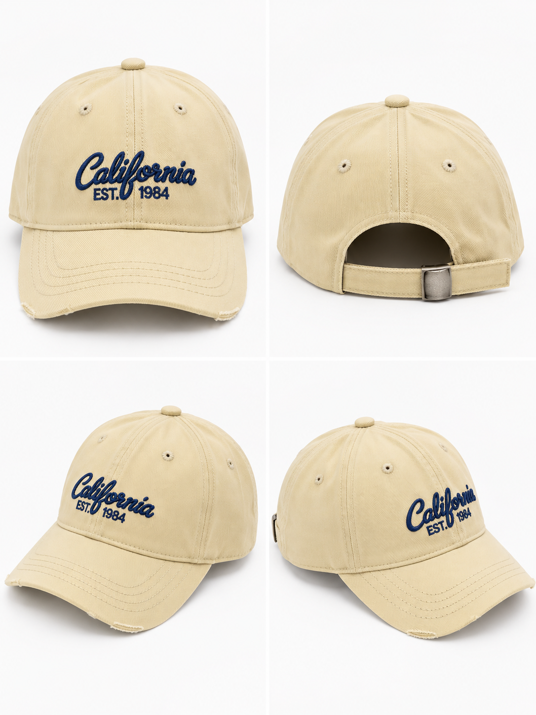 Cappello Baseball California Vintage con Ricamo – Beige
