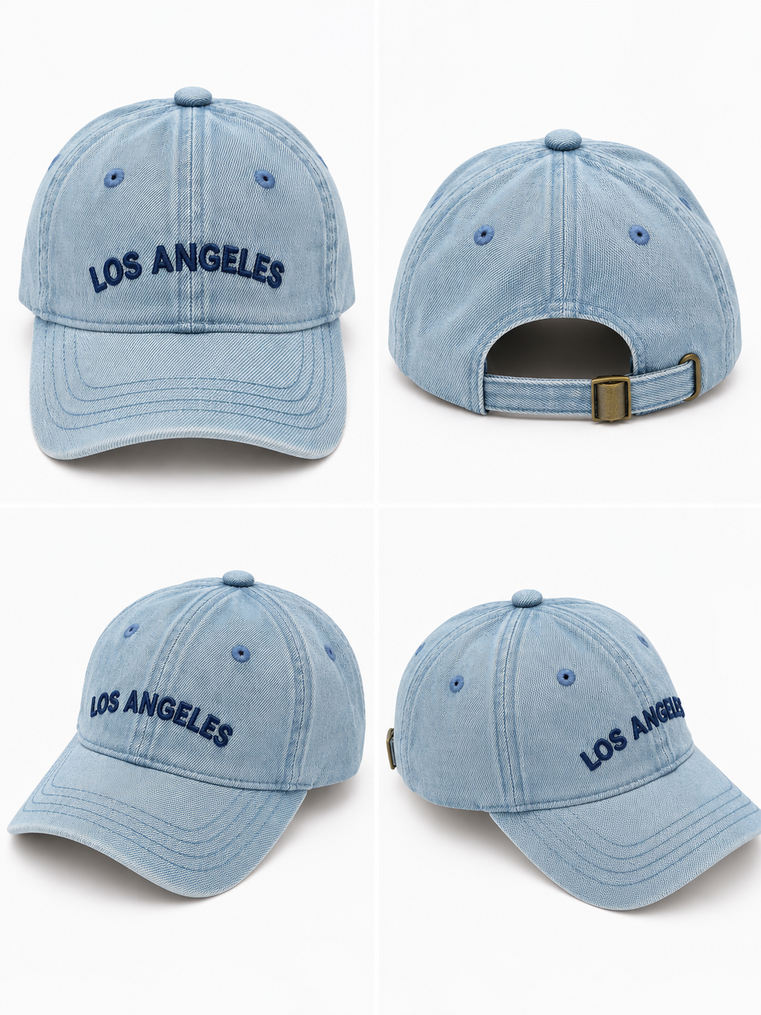 Cappello Baseball Los Angeles in Denim Vintage – Jeans Chiaro