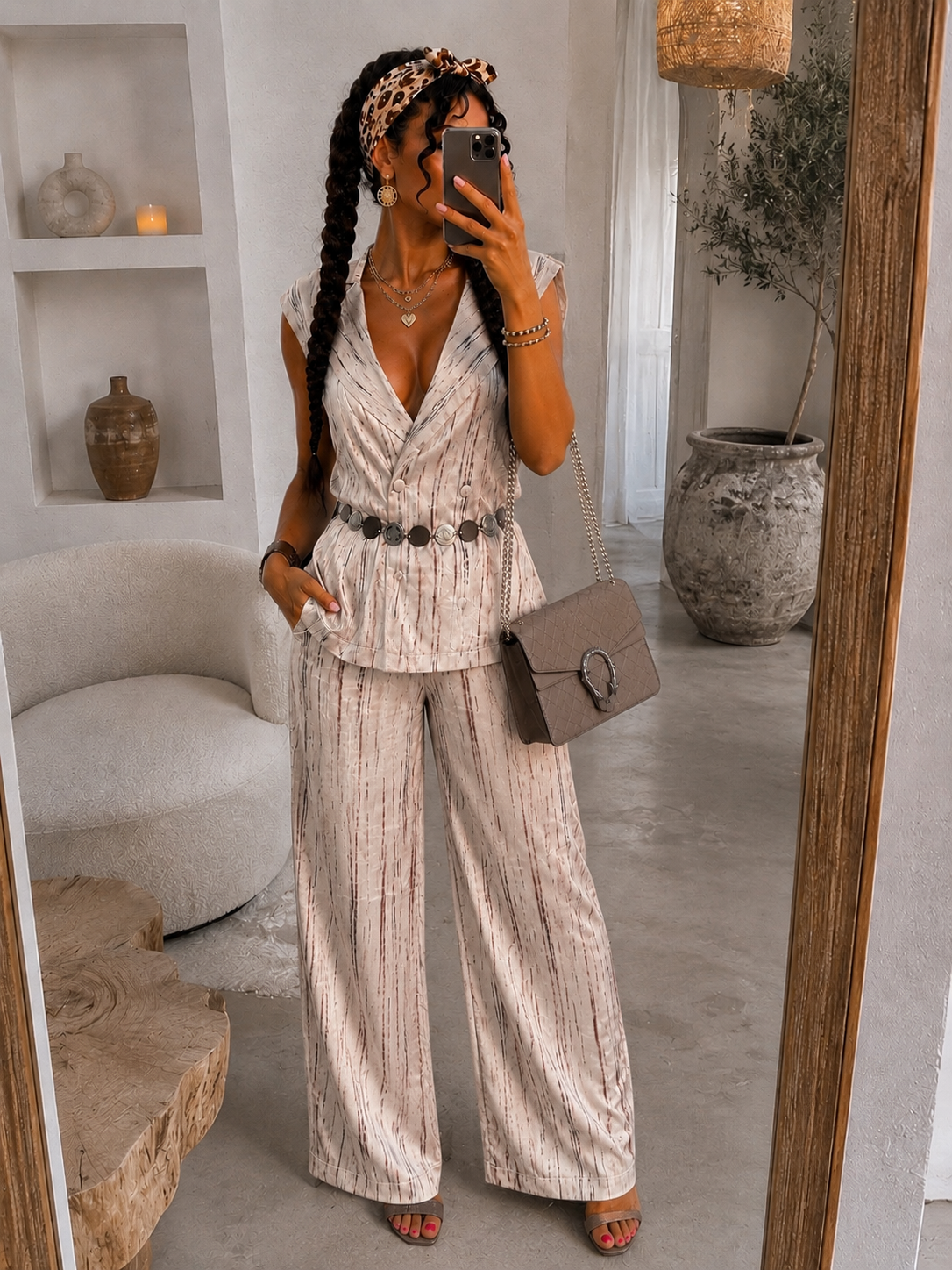 Completo venature luxury con cintura - R.a. Boutique