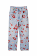 Jeans Stampa Cherry & Bow - R.a. Boutique