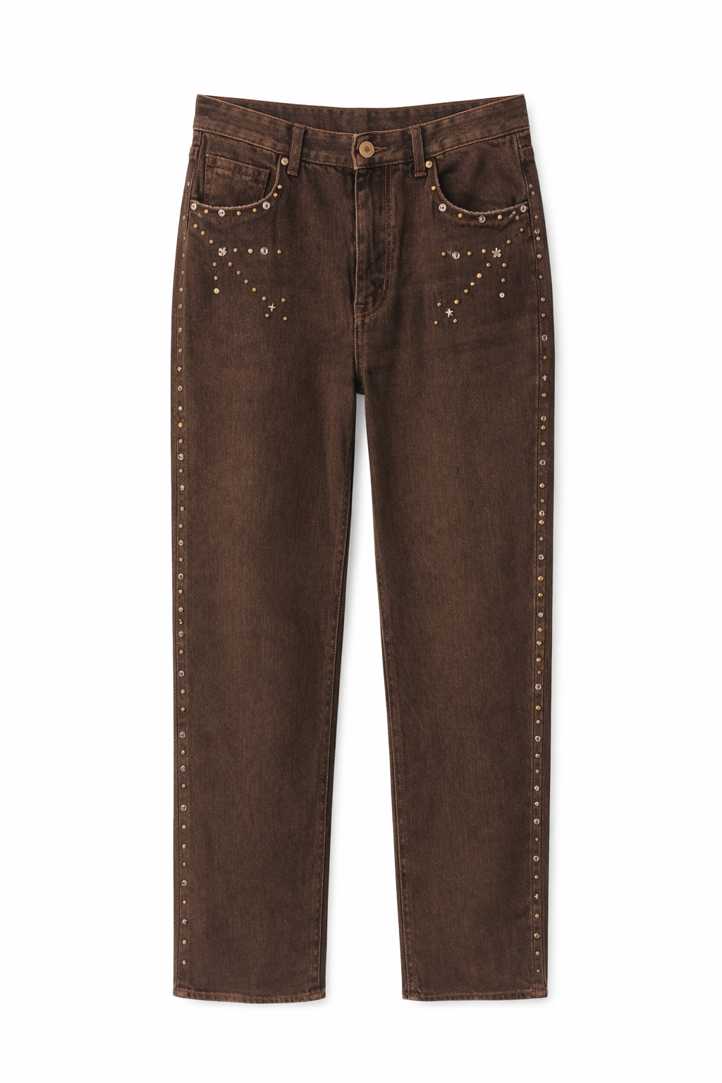 Jeans Chocolate con Borchiette Gioiello - R.a. Boutique