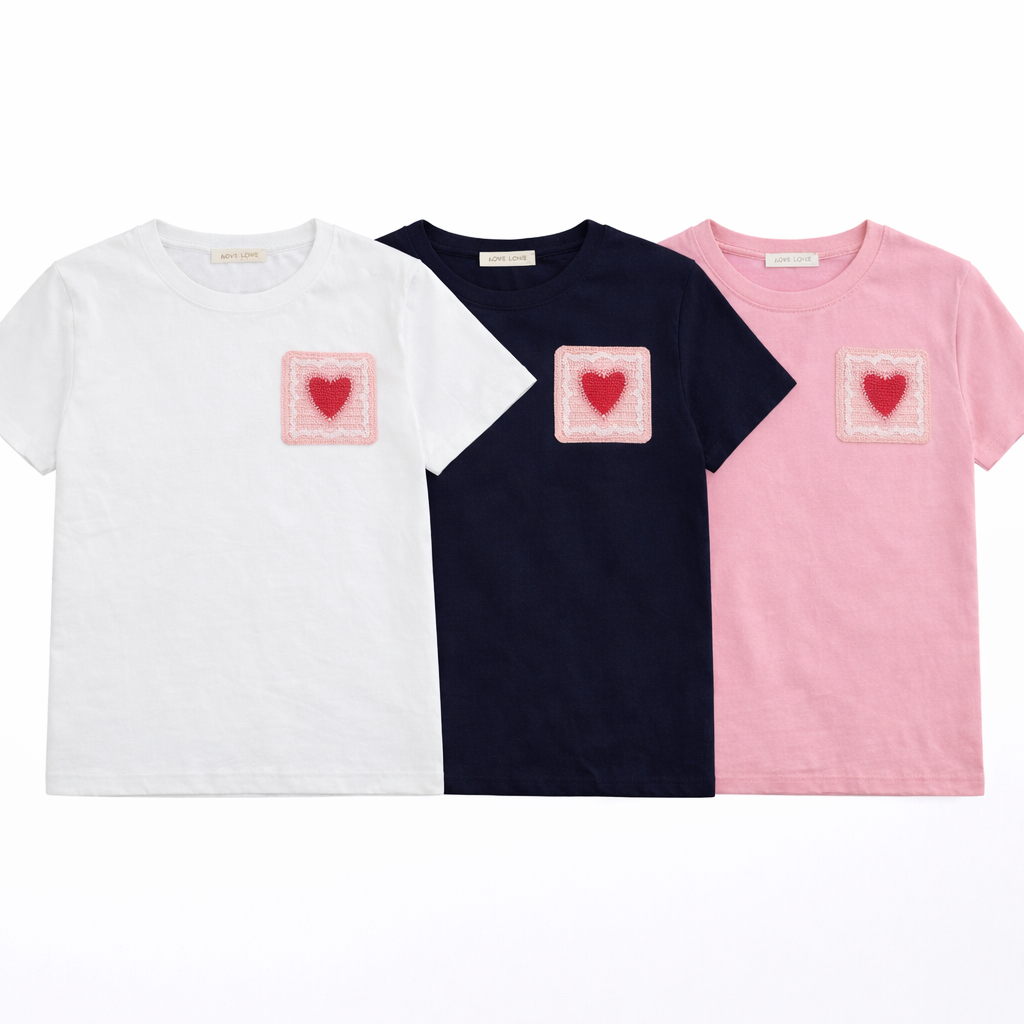 T-shirt Heart Patch - R.a. Boutique