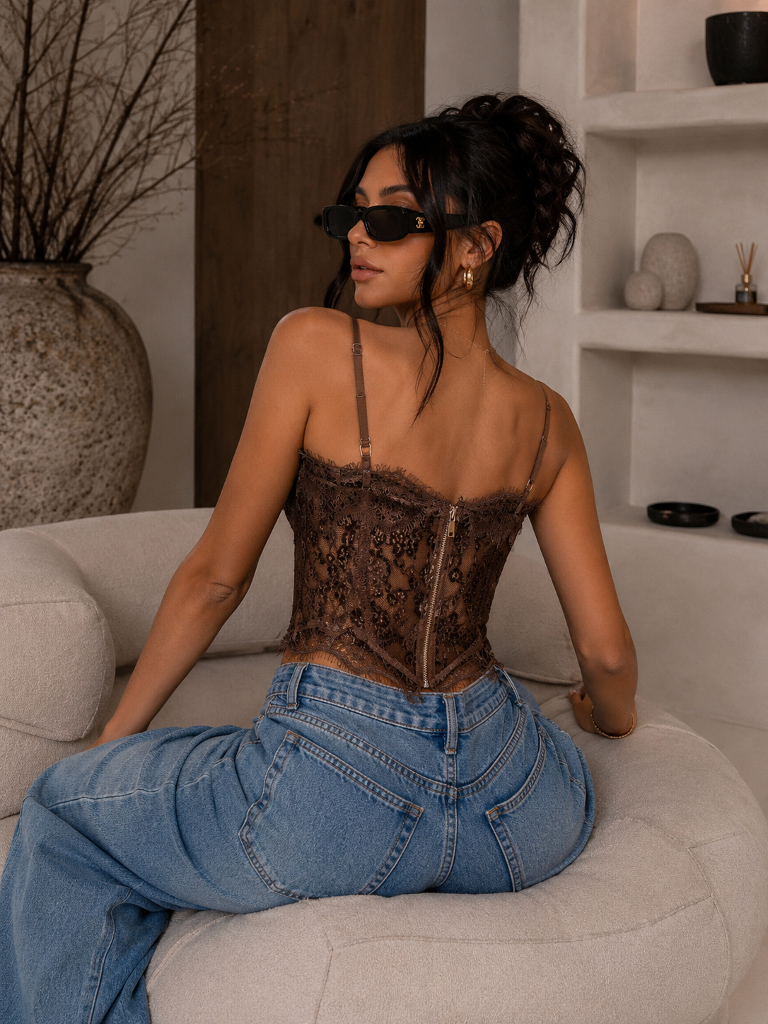Corsetto Lace Mocha - R.a. Boutique
