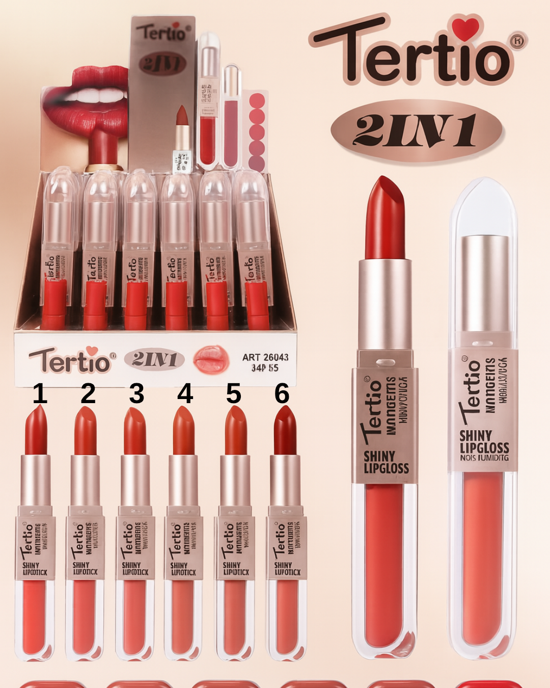 Shiny Lipstick 2 in 1 - R.a. Boutique