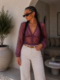 Cardigan in pizzo ricamato trasparente - R.a. Boutique