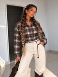 Camicia Check con brillantini e canotta compresa - R.a. Boutique