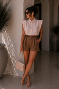 Pantaloncini Linen Chic con Cintura - R.a. Boutique