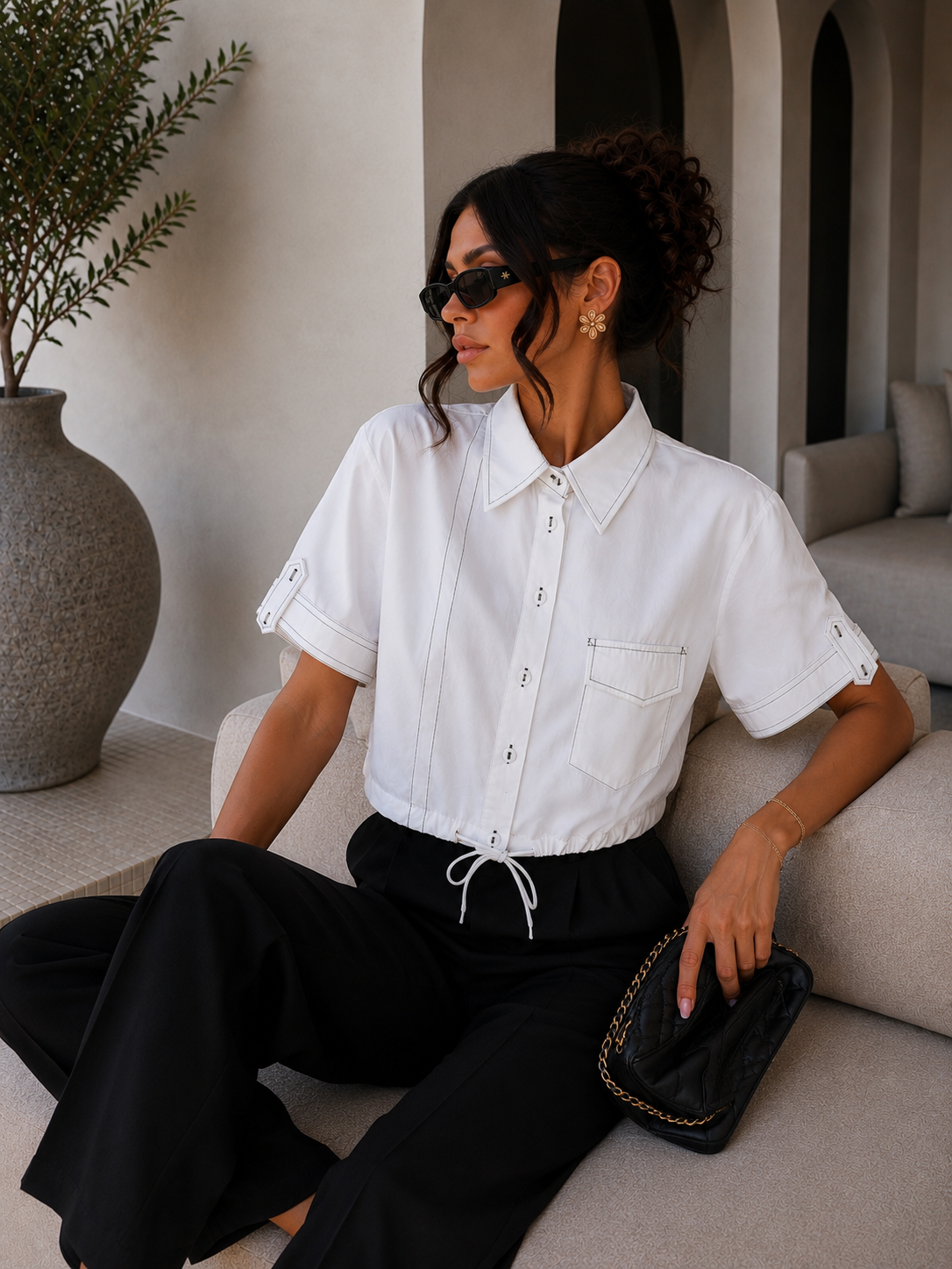 Camicetta Bianca con Laccio in Vita - R.a. Boutique