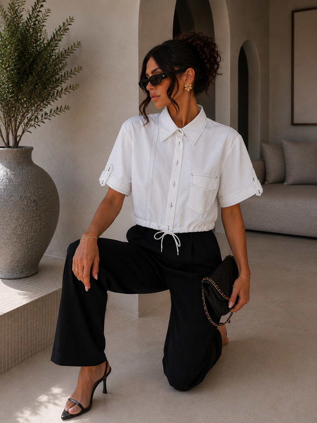 Camicetta Bianca con Laccio in Vita - R.a. Boutique