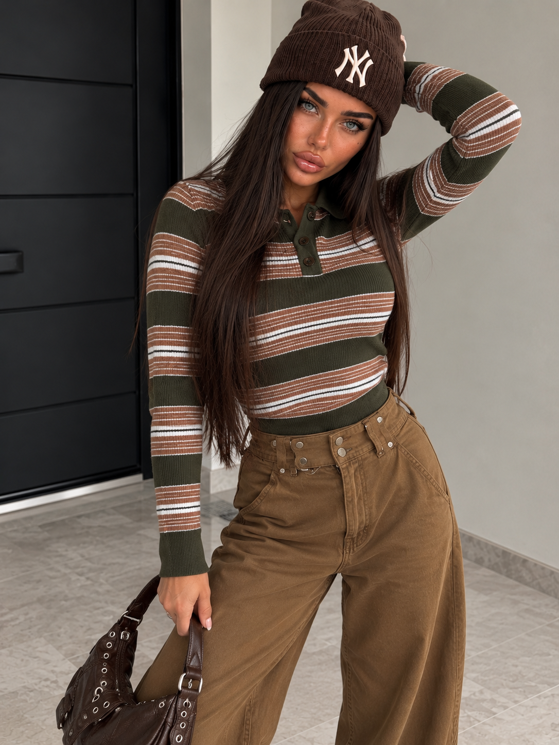 Maglia Polo a Righe College Army - R.a. Boutique