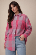 Camicia Oversize Check Pink & celeste - R.a. Boutique