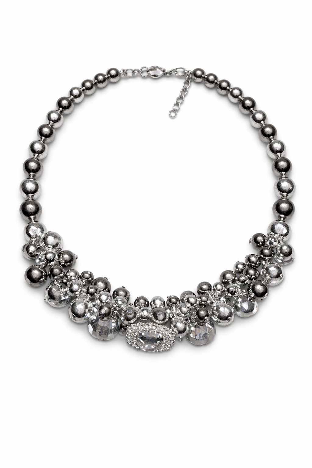 Collana Cascata Argentata con sfere - R.a. Boutique