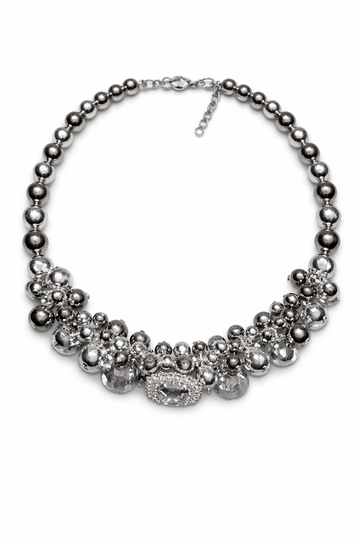 Collana Cascata Argentata con sfere - R.a. Boutique