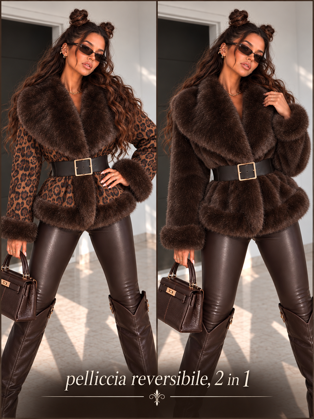 Pelliccia Reversibile Wild Muse Leopard - R.a. Boutique