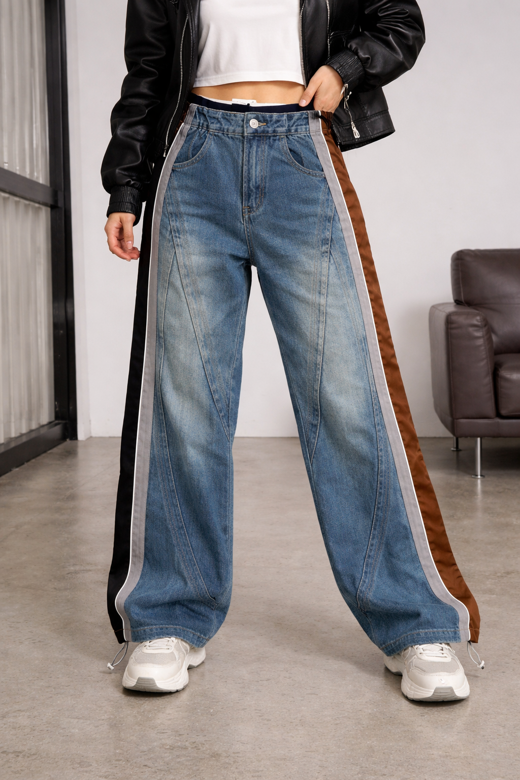 Jeans Track Fusion Bicolor - R.a. Boutique