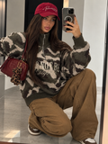 Maglione Camouflage con Zip Do Not Be California verde Militare - R.a. Boutique
