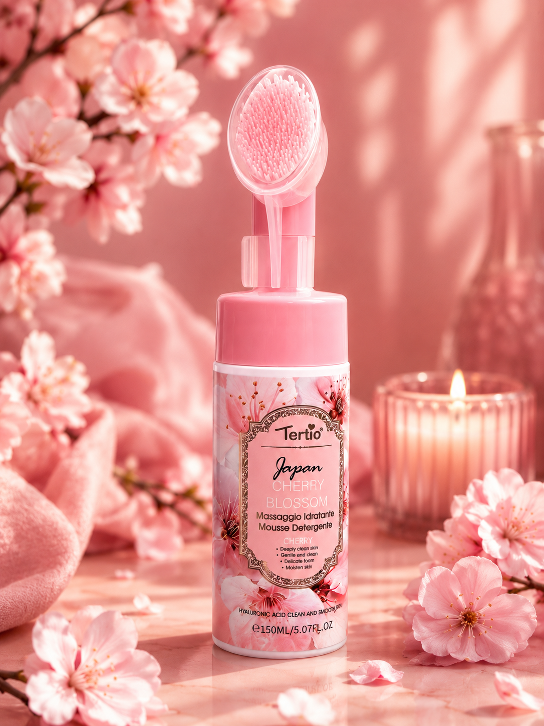 Japan Cherry Blossom – Mousse Detergente Idratante con Spazzola Soft Touch - R.a. Boutique