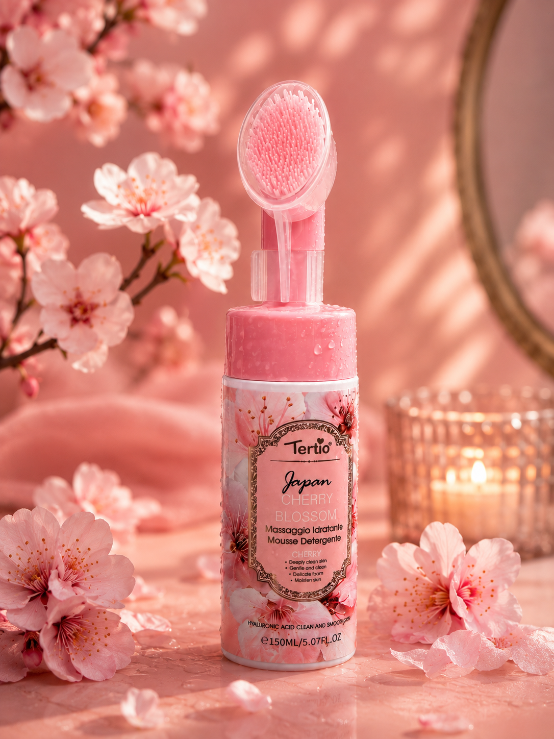 Japan Cherry Blossom – Mousse Detergente Idratante con Spazzola Soft Touch - R.a. Boutique